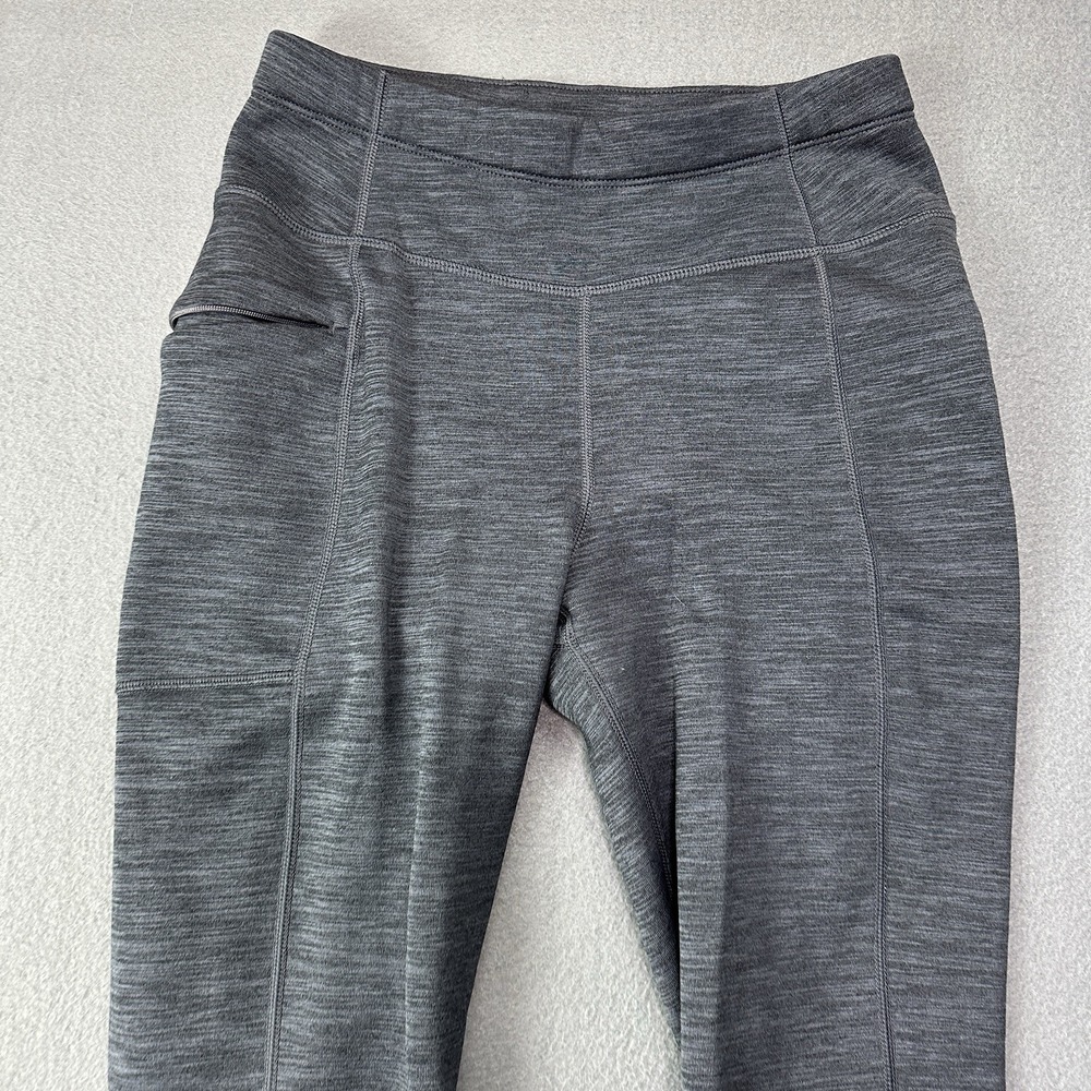 Title Nine Crash Polartec Fleece Lined Tights Heathered Grey Gorpcore Granola SM - Picture 2 of 11